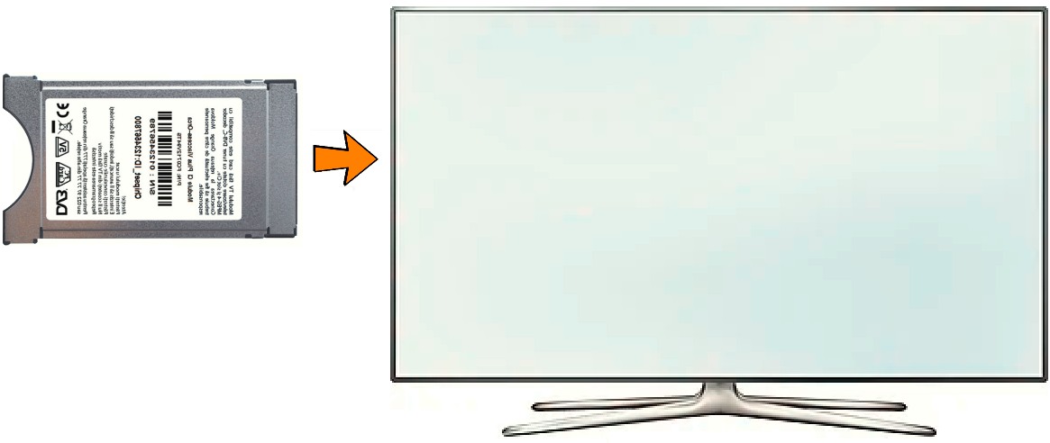 подключение модуля CI+ CAM orange к телевизору 
