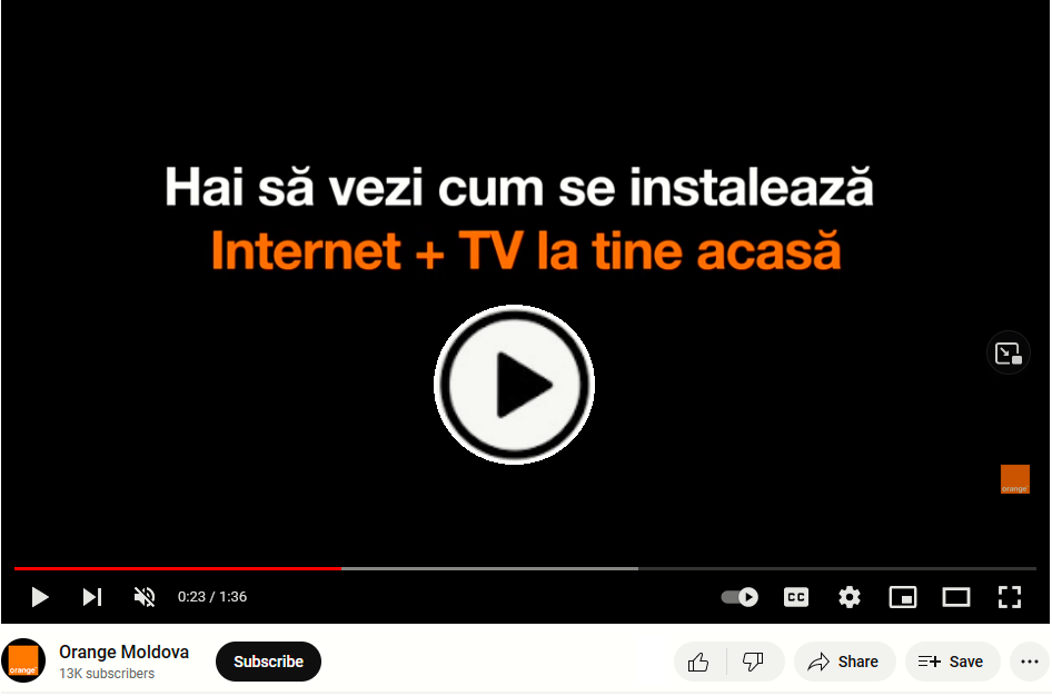 Instalare servicii fixe internet televiziune orange Video